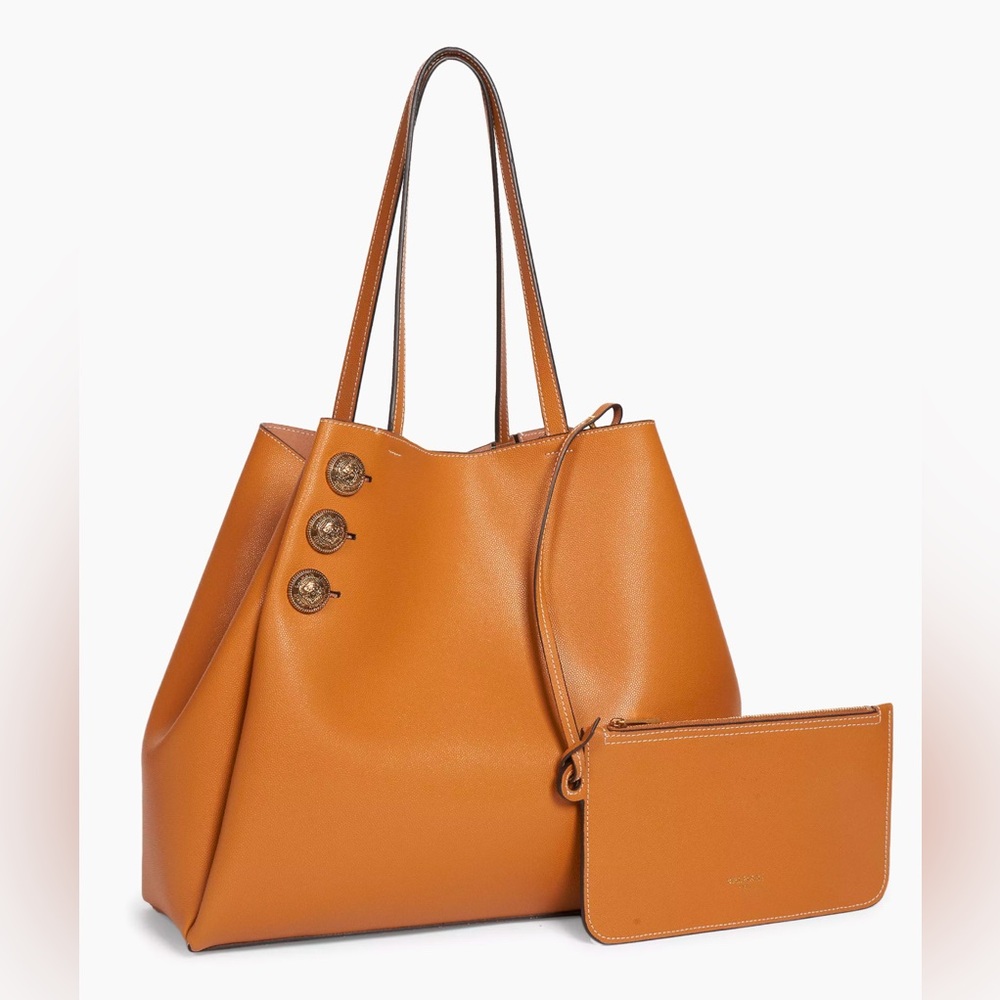 *EUC*Balmain Embleme Leather Shopper Tote